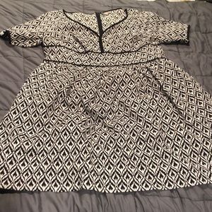 Retro Graphic Print Dress